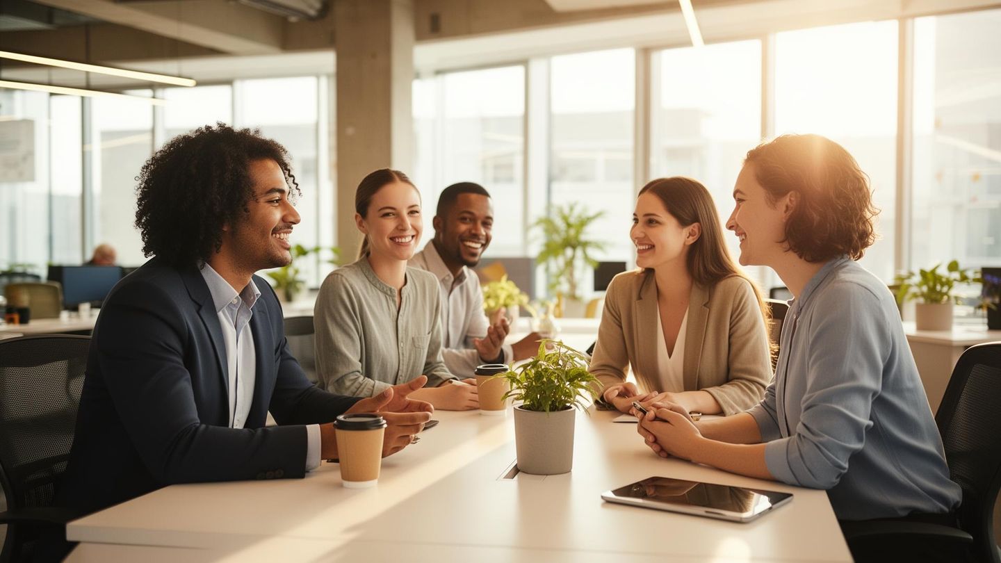 People connecting and communicating