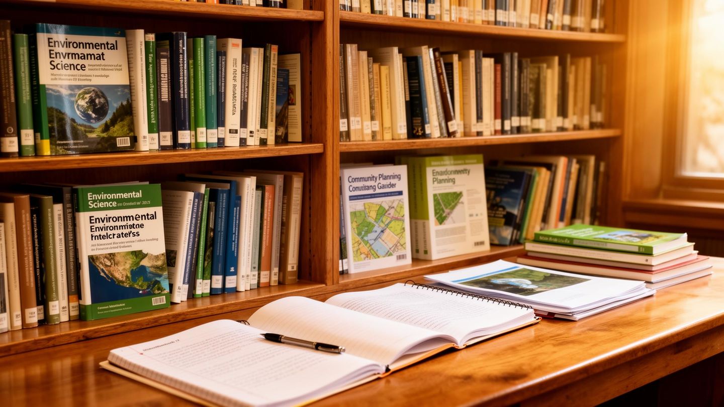 Library with books and resources